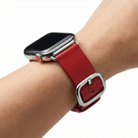 Thumbnail for Modern Sleek Leather Apple Watch Strap - Wristshot