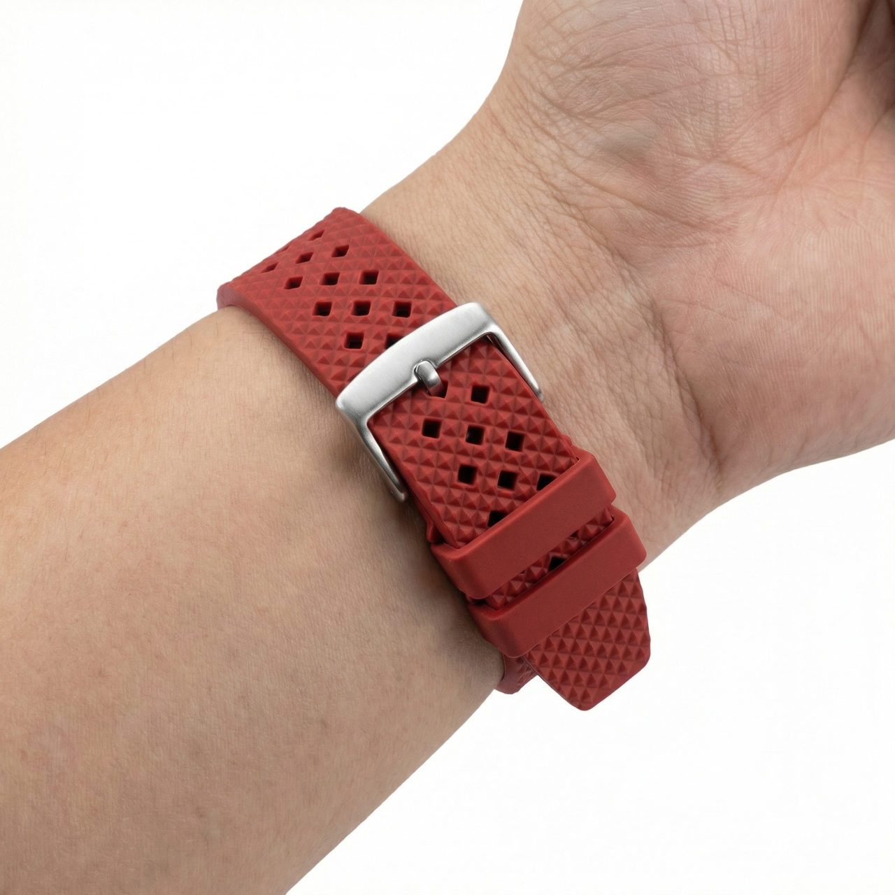 Honeycomb Rubber Breathable Watch Strap With Quick Release - Wristshot