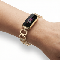 Thumbnail for Metal Link Strap Fitbit Luxe - Wristshot