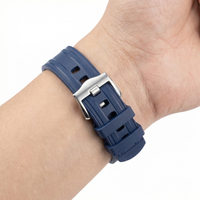 Thumbnail for Curved Rubber Strap for Omega Seamaster - Wristshot