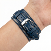 Thumbnail for Genuine Vintage Leather Bund Strap - Wristshot