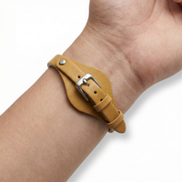Thumbnail for Thin Leather Cuff Bund Strap - Wristshot
