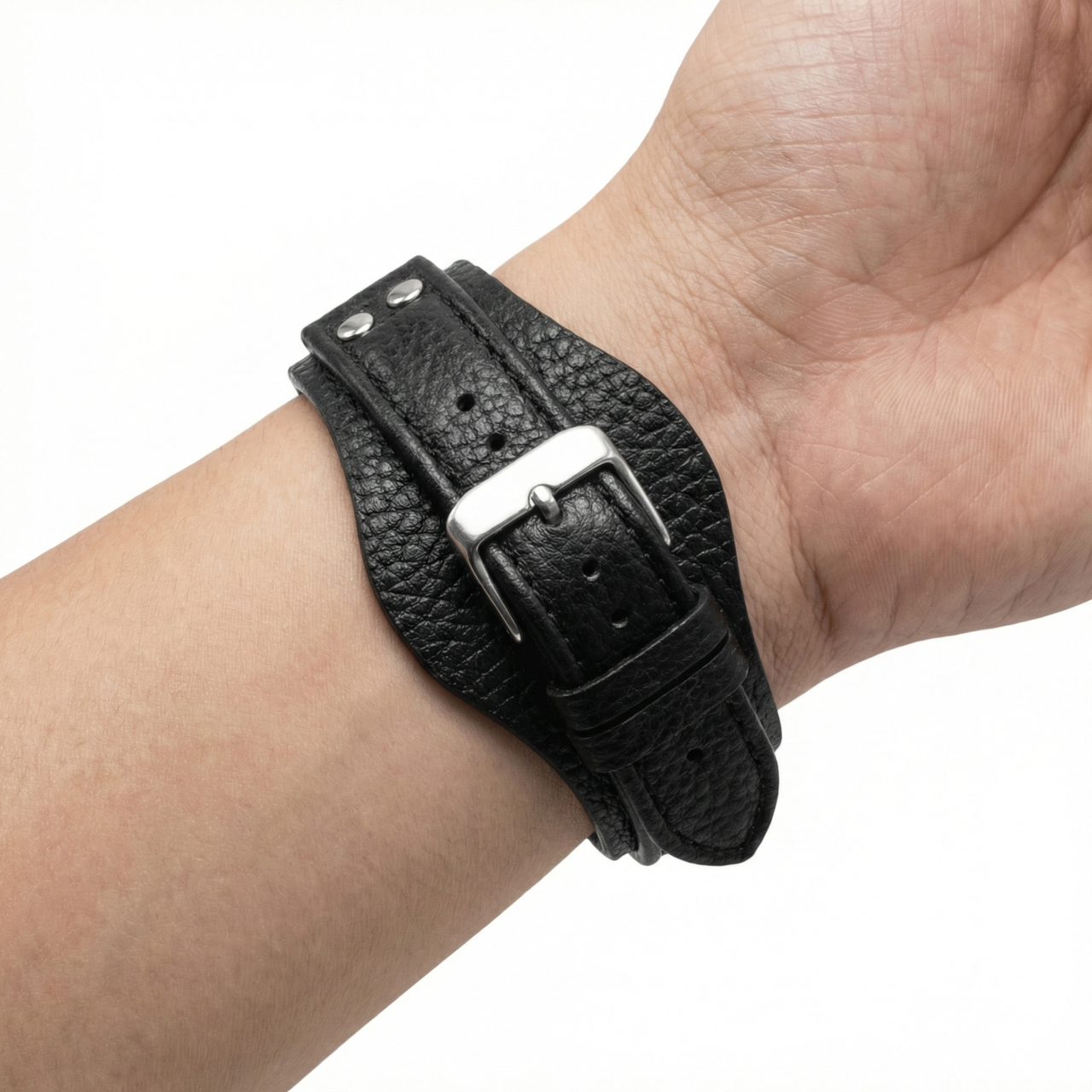 Leather Rivet Bund Strap - Wristshot