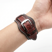 Thumbnail for Colorful Leather Cuff Watch Bracelet - Wristshot