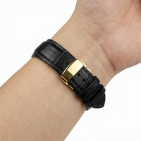 Thumbnail for Genuine Leather Notched Butterfly Buckle Watchband - Wristshot