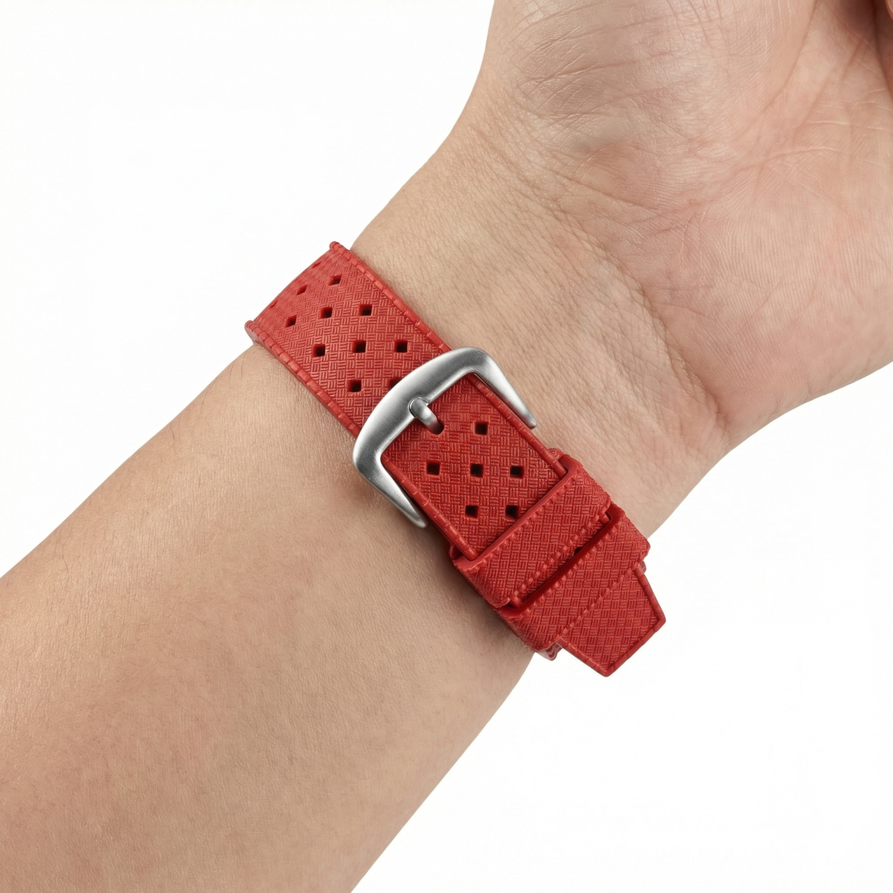 Rubber Silicone Notched Strap for Cartier Pasha - Wristshot