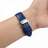 Thumbnail for Crocodile Leather Print Butterfly Buckle Strap - Wristshot