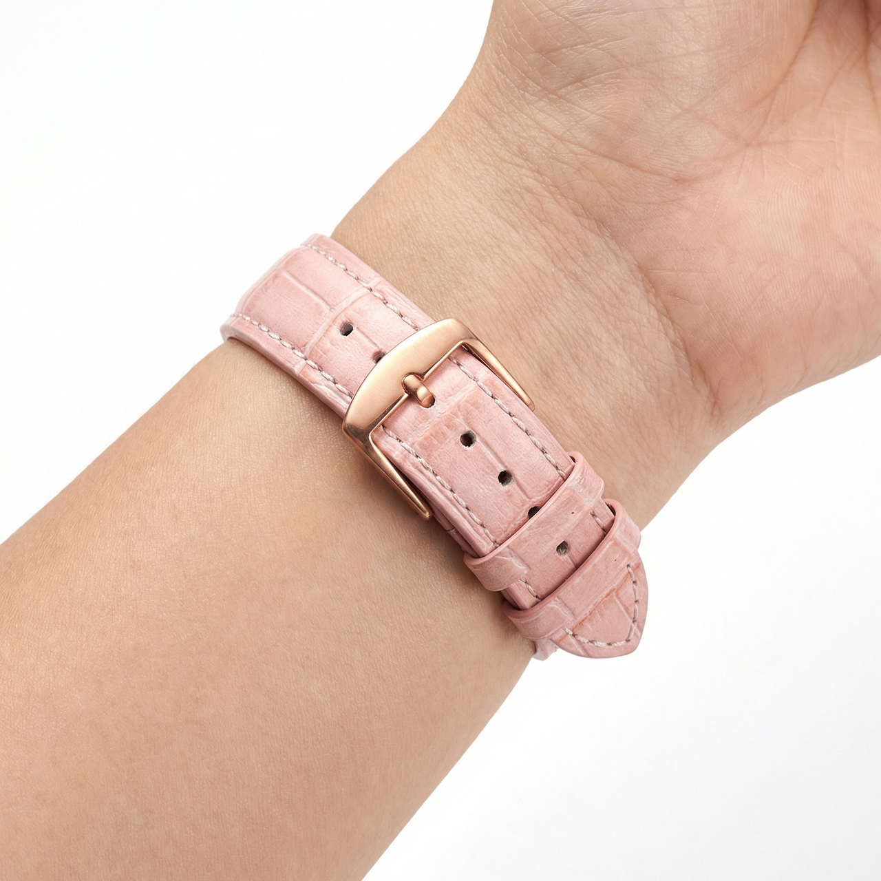 Notched Cowhide Leather Watchband for Rossini Watches - Wristshot
