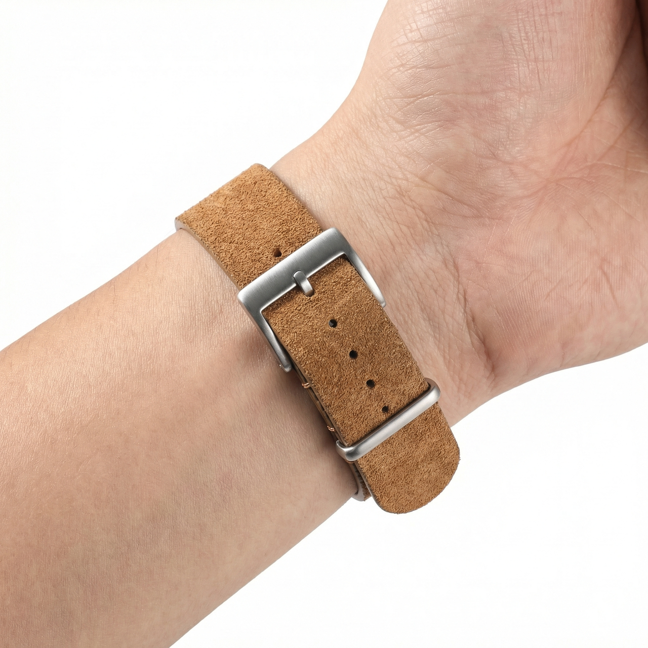 Genuine Calfskin Leather Seatbelt Strap - Wristshot