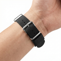 Thumbnail for Canvas Ring Silver Nylon Strap - Wristshot