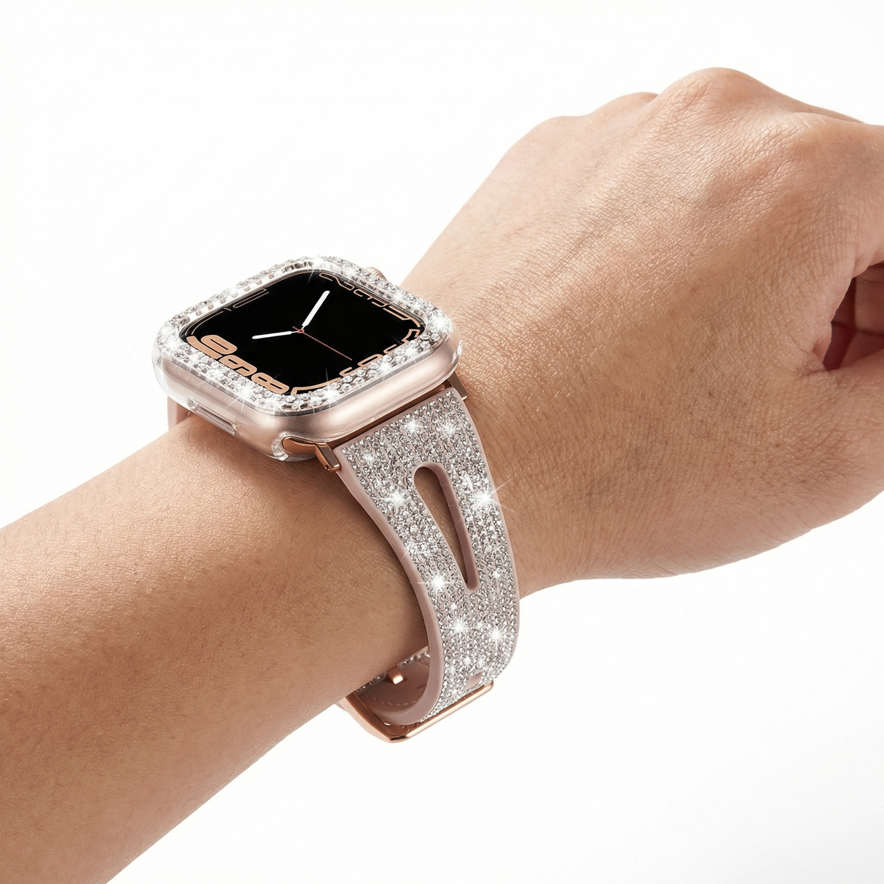 Silicone Diamond Leather Strap for Apple Watch - Wristshot