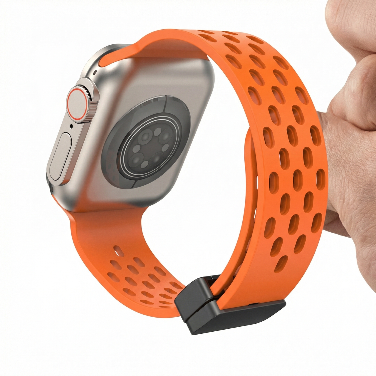 Magnetic Buckle Perforated Silicone Bracelet for Apple Watch - Wristshot