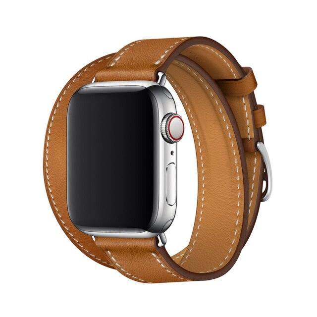 Double Tour Leather Strap for Apple Watch - watchband.direct