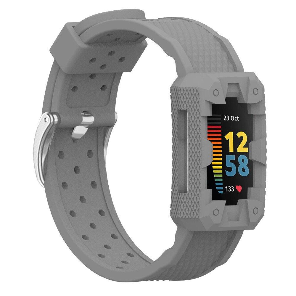 Silicone Sport Band with Case for Fitbit Charge 5 - watchband.direct