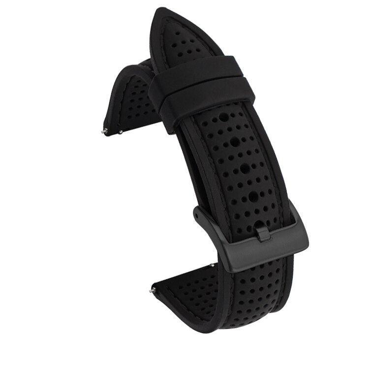 Breathable Silicone Watch Strap with Quick Release - watchband.direct