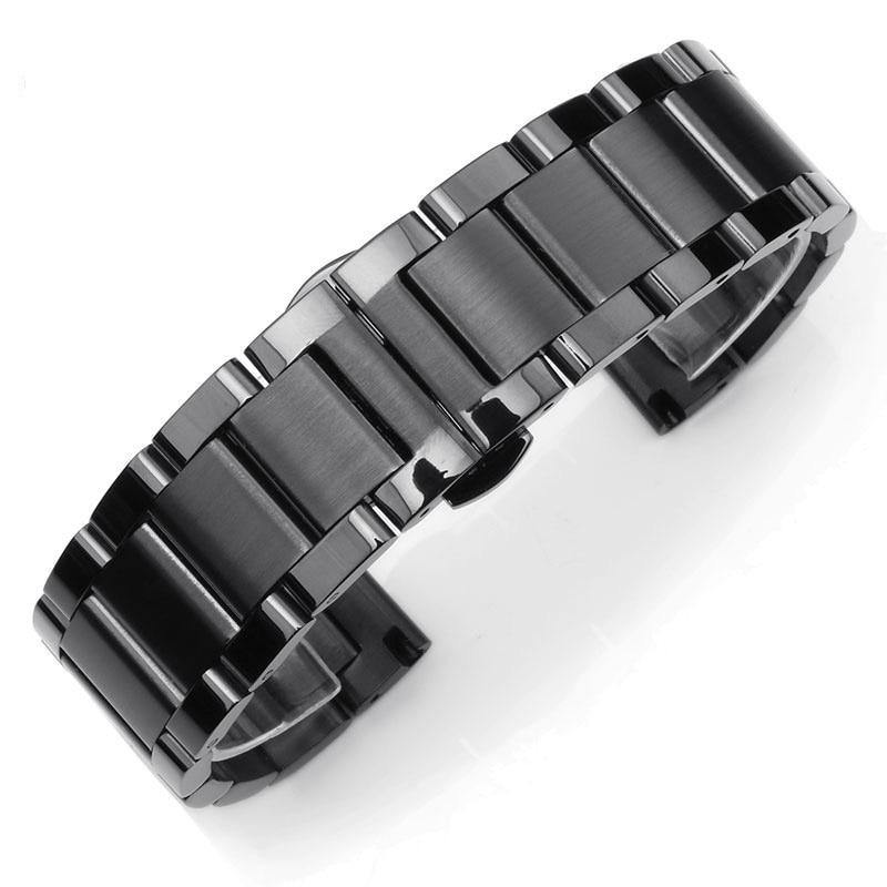 Curved Stainless Steel Watchband with Butterfly Buckle - watchband.direct