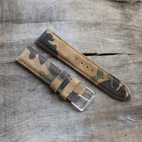 Thumbnail for Suede Genuine Leather Military Camouflage Watch Strap - watchband.direct