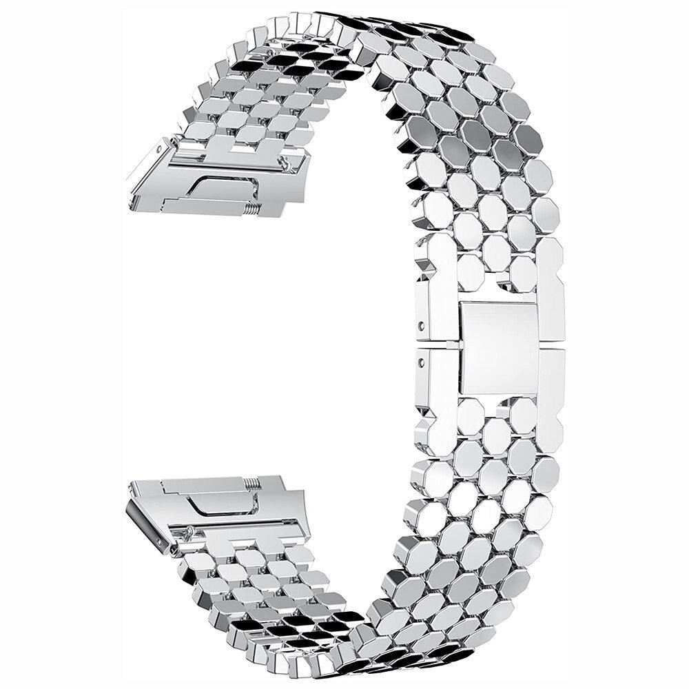 Dotted Stainless Steel Replacement Band with Folding Clasp for Fitbit Ionic - watchband.direct