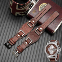 Thumbnail for Genuine Leather Cuff Bund Strap - watchband.direct