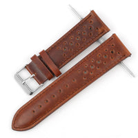 Thumbnail for Colored Stitch Perforated Genuine Leather Racing Quick-Release Watchband - watchband.direct