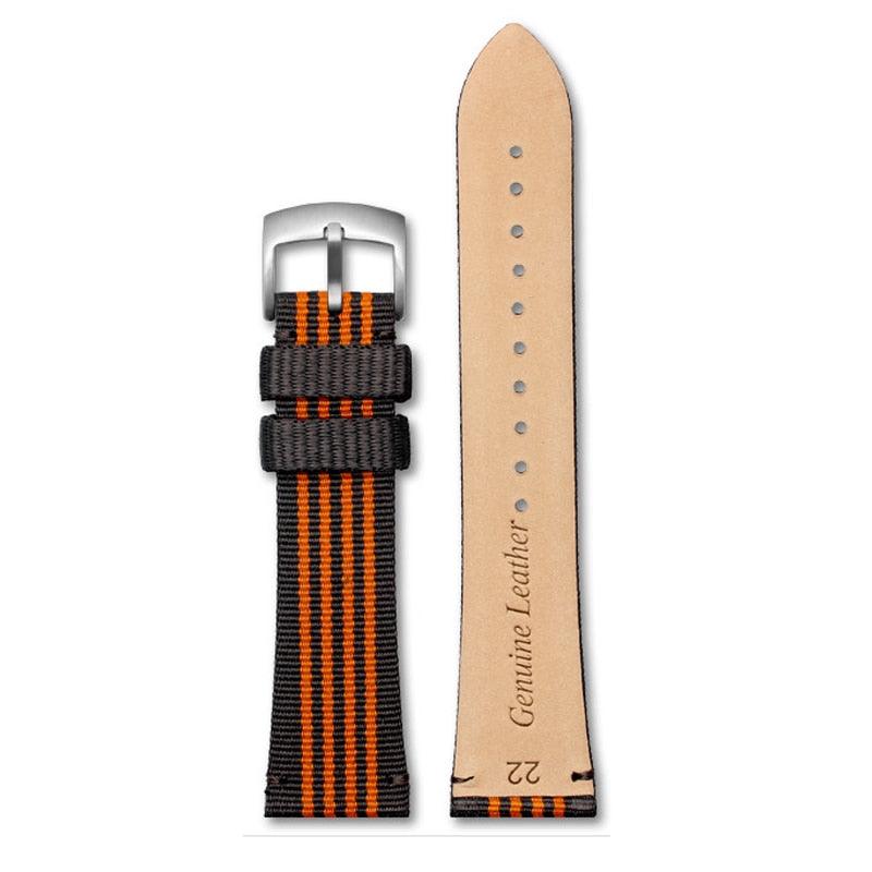 Striped Canvas Watch Band with Stainless Steel Buckle - watchband.direct