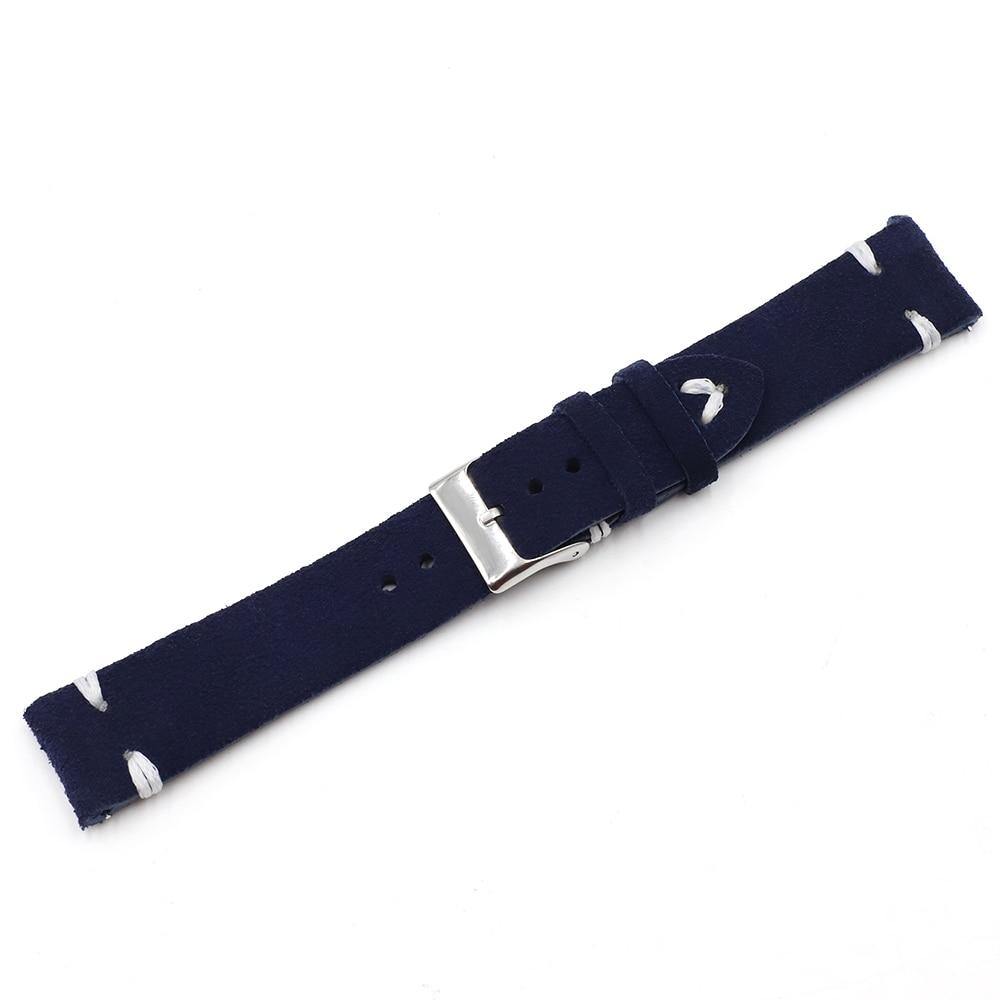 Blue Suede Leather Watch Strap with Quick Release - watchband.direct