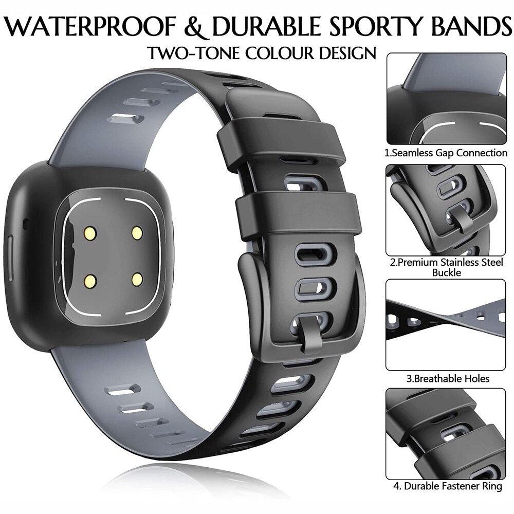 Soft Silicone Waterproof Strap for Fitbit Versa 3 / Sense - watchband.direct