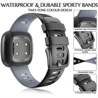 Thumbnail for Soft Silicone Waterproof Strap for Fitbit Versa 3 / Sense - watchband.direct