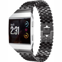 Thumbnail for Dotted Stainless Steel Replacement Band with Folding Clasp for Fitbit Ionic - watchband.direct