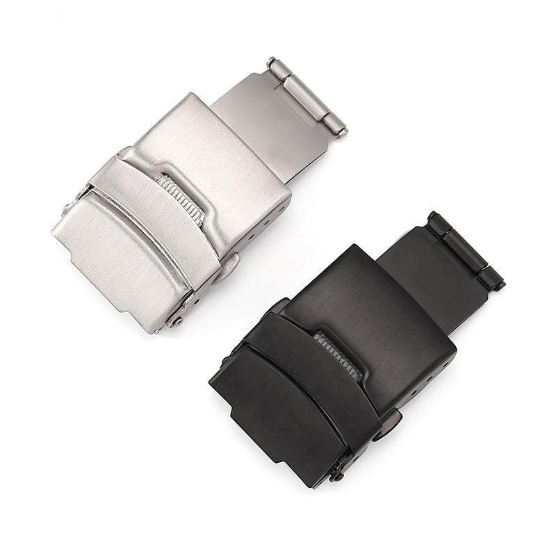 Clasp Folding Buckle with Safety Push Button - watchband.direct
