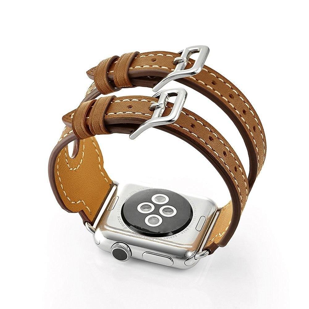 Double Buckle Leather Strap for Apple Watch - watchband.direct