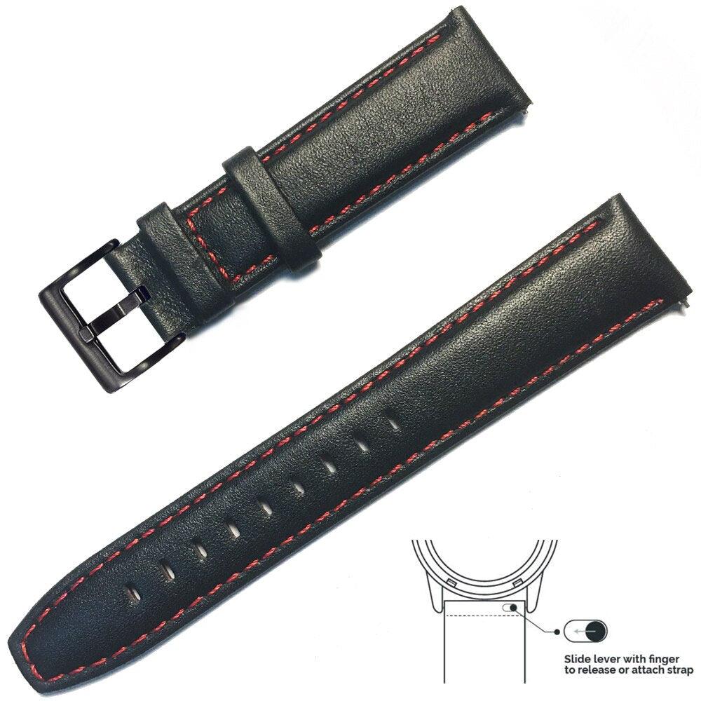 Top Grain Genuine Leather Watch Band with Quick Release - watchband.direct
