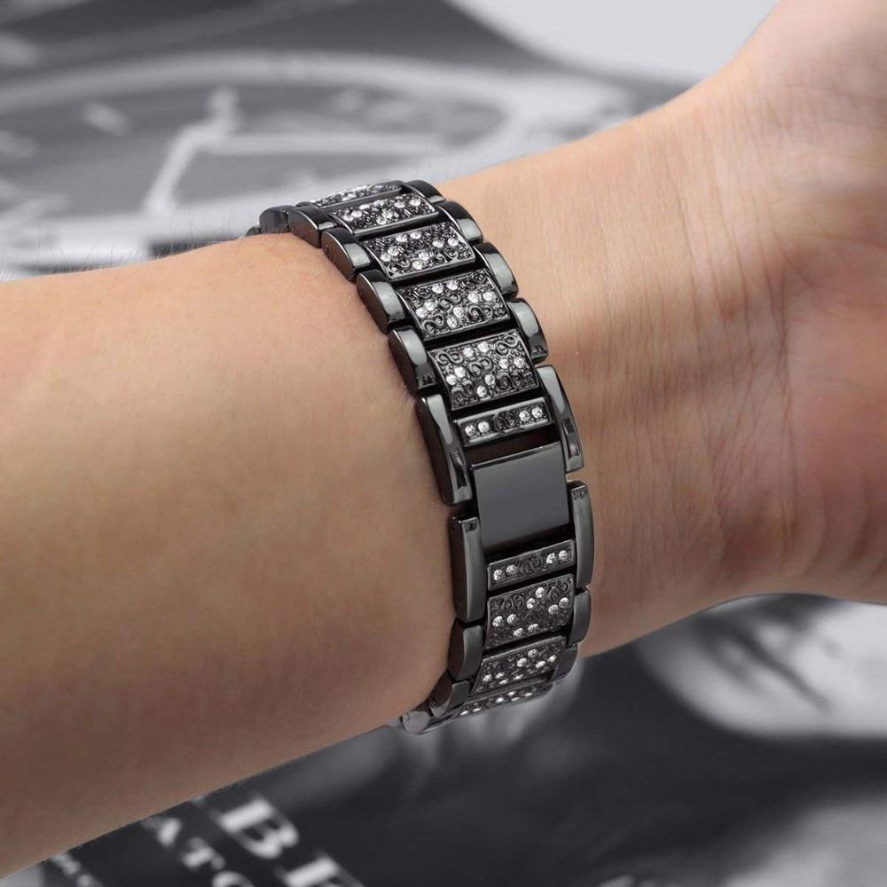 Stainless Steel Bling Rhinestone Wrist Strap for Fitbit Charge 3 / 4 - watchband.direct