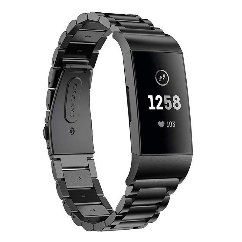 Metal Slingshot Band for Fitbit Charge 3 / 4 - watchband.direct