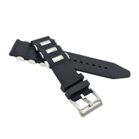 Thumbnail for Metal Embedding Black Rubber Watch Band - watchband.direct