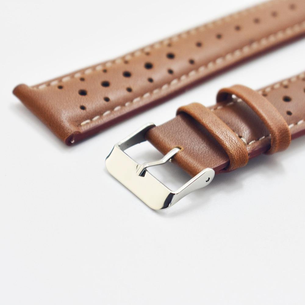 Genuine Leather Rally Perforated Watch Strap with Quick Release - watchband.direct
