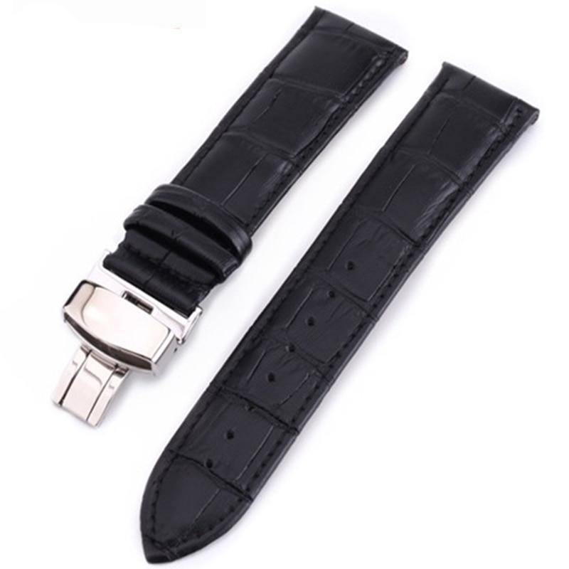 Leather Watch Band with Butterfly Deployant Buckle - watchband.direct