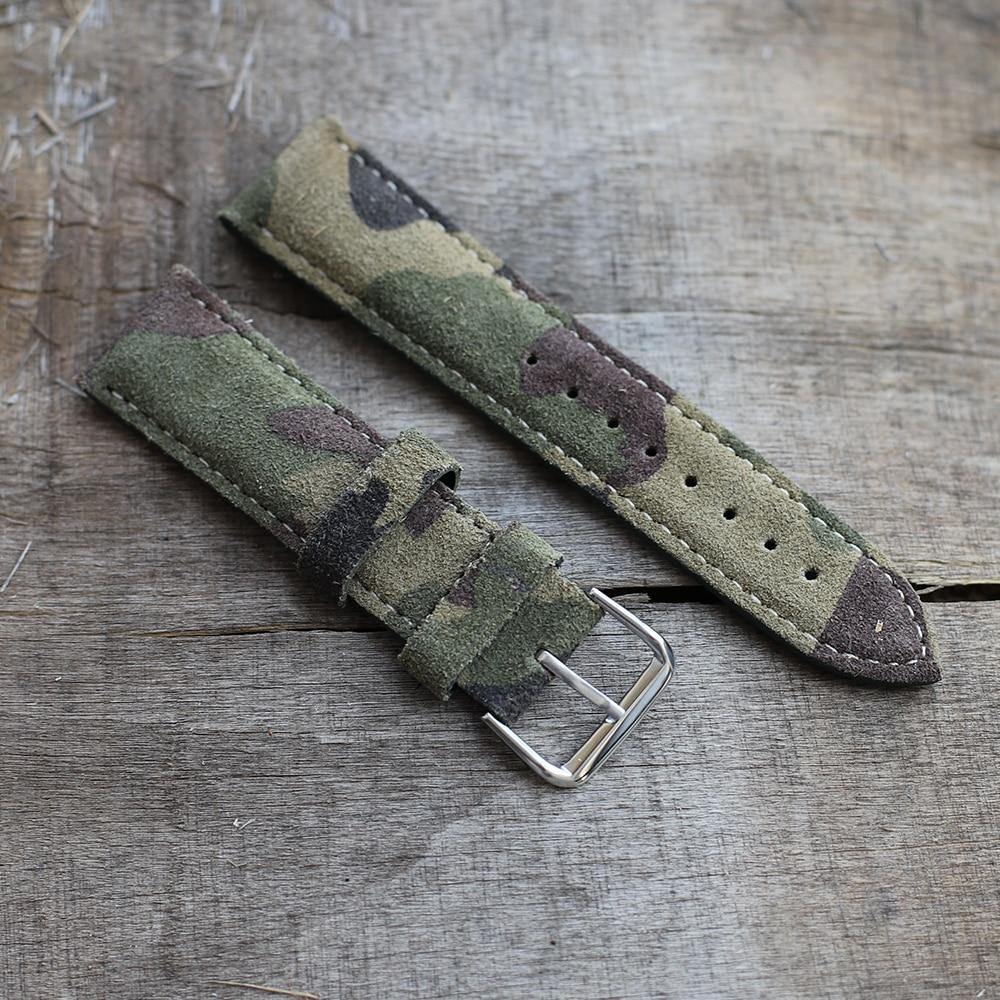 Suede Leather Camouflage Watch Strap - watchband.direct