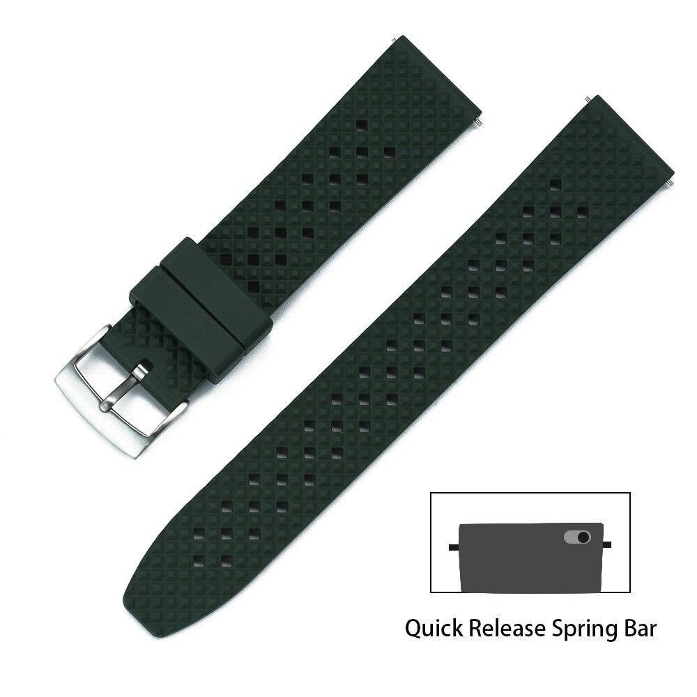 Honeycomb Rubber Breathable Watch Strap With Quick Release - watchband.direct