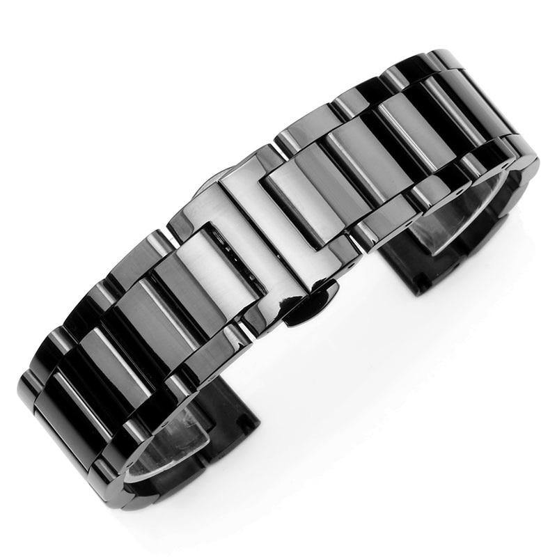 Curved Stainless Steel Watchband with Butterfly Buckle - watchband.direct