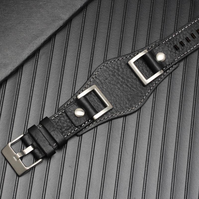 Genuine Leather Cuff Bund Strap - watchband.direct