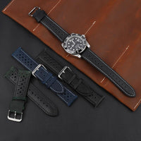 Thumbnail for Colored Stitch Perforated Genuine Leather Racing Quick-Release Watchband - watchband.direct