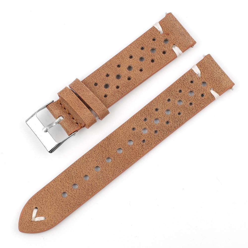 Classic Rally Road Worn Leather Strap with Quick Release - watchband.direct