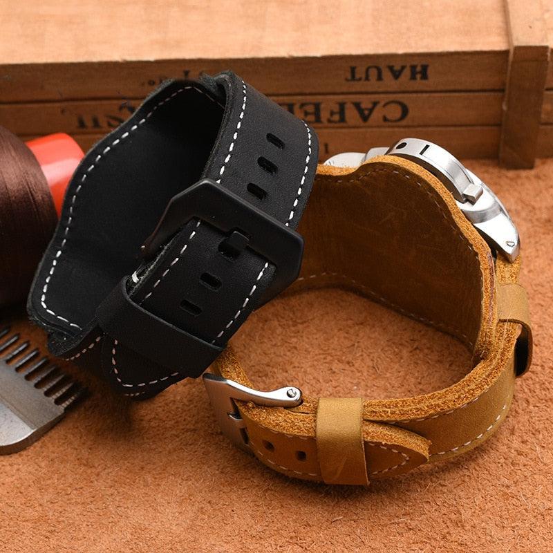 Retro Thick Leather Cuff Band - watchband.direct