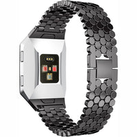 Thumbnail for Dotted Stainless Steel Replacement Band with Folding Clasp for Fitbit Ionic - watchband.direct