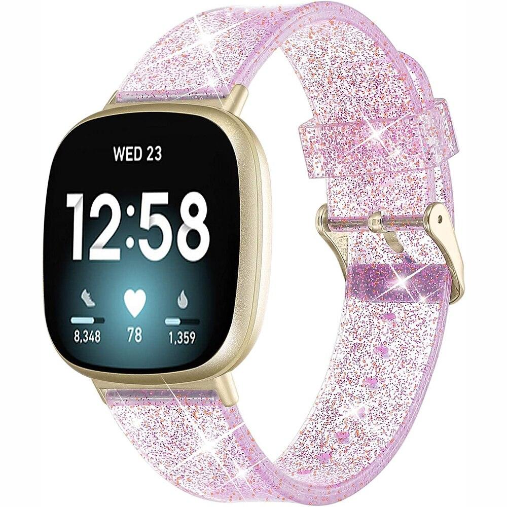 Soft Glitter Silicone Sport Wristband for Fitbit Sense and Versa 3 - watchband.direct