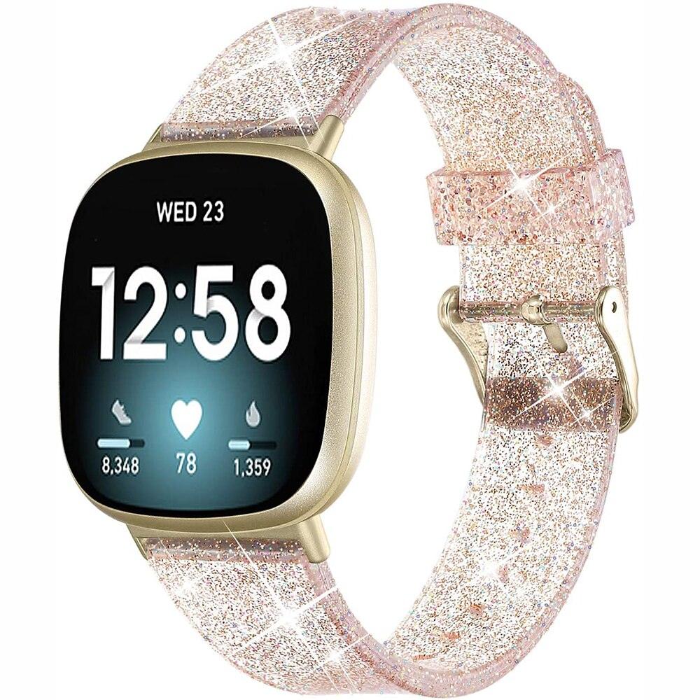 Soft Glitter Silicone Sport Wristband for Fitbit Sense and Versa 3 - watchband.direct