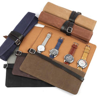 Thumbnail for Four Grid Wet Wax Canvas Watch Box - watchband.direct