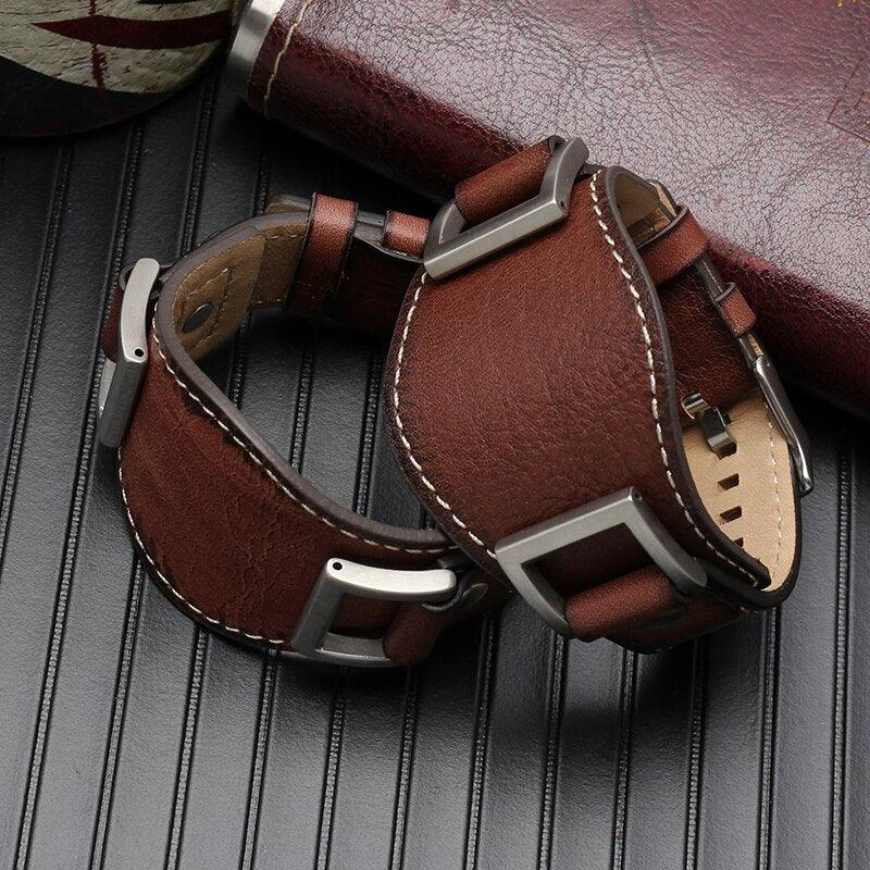 Genuine Leather Cuff Bund Strap - watchband.direct