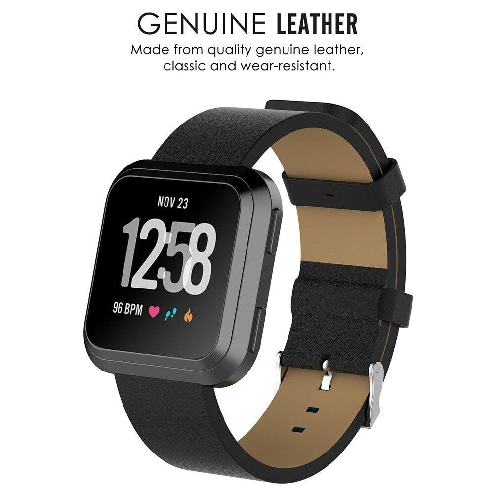 Genuine Leather Band for Fitbit Versa / Versa Lite - watchband.direct